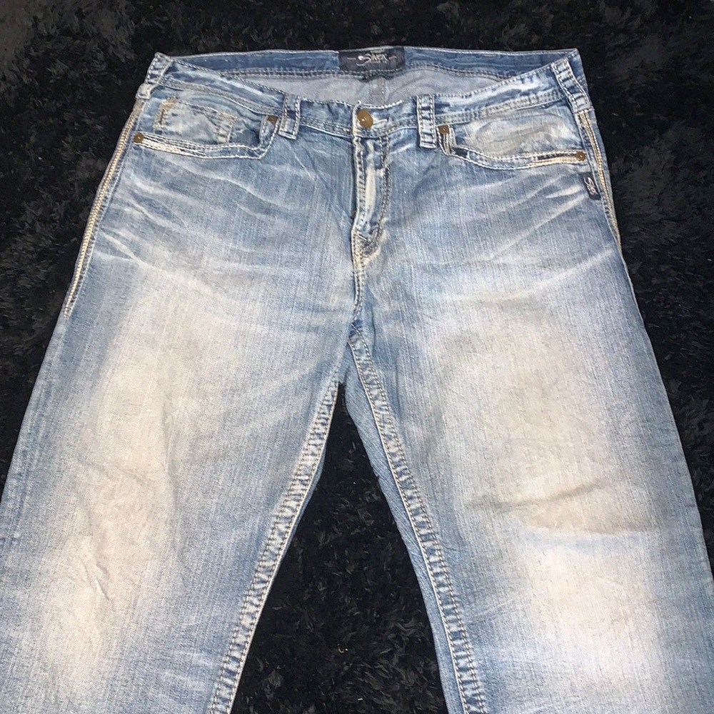 Mens Silver jeans Grayson